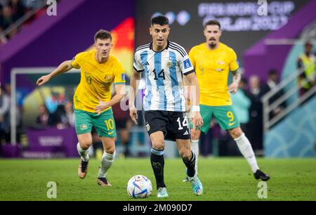 Doha, Katar. 3.. Dezember 2022. Exequiel Palacios (Arg) Argentinien - Australien Argentinien - Australien Weltmeisterschaft 2022 in Katar 03.12.2022 Kredit: Moritz Stockfoto