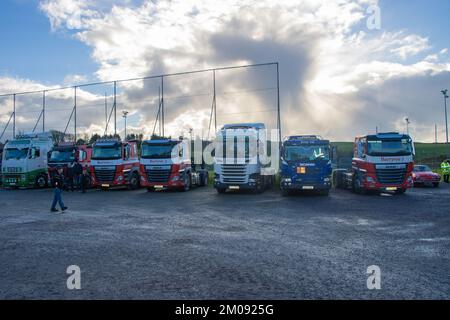 Barryroe Macra Truck and Tractor Run in Aid of Clonakilty Community Hospital and Marymount University Hospital and Hospice, November 2022 Stockfoto
