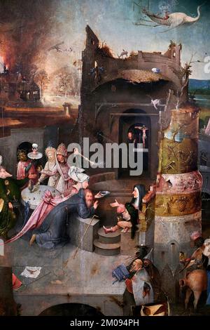 Participolare da “ Le tentazioni di Sant’ Antonio “ - olio su tavola - Jheronimus Bosch - 1490 - Madrid, Museo del Prado Stockfoto