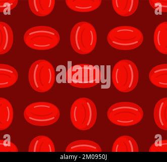 Nahtloses Erythrozytenmuster. Erythrozytenhintergrund Stock Vektor