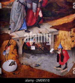 Participolare da “ Le tentazioni di Sant’ Antonio “ - olio su tavola - Jheronimus Bosch - 1490 - Madrid, Museo del Prado Stockfoto