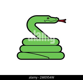 Schlange gespult isoliert. Schlangensymbol. Vektordarstellung Stock Vektor