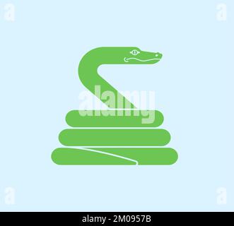 Schlange gespult isoliert. Schlangensymbol. Vektordarstellung Stock Vektor