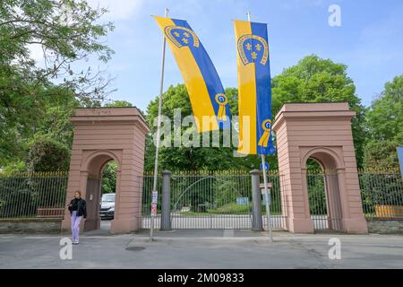 Pforte Schloßpark, Äppelallee, Biebrich, Wiesbaden, Hessen, Deutschland Stockfoto