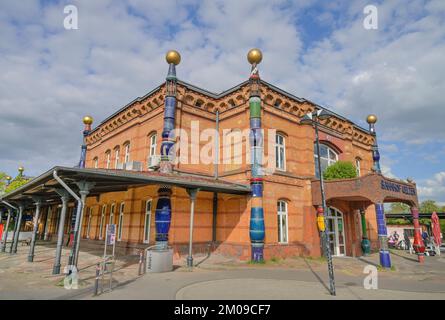 Hundertwasser-Bahnhof, Uelzen, Niedersachsen, Deutschland Stockfoto