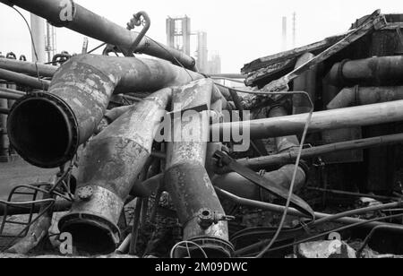 Die Kokerei der Gneisenau-Grube in Dortmund-Oespel wurde am 17. Juli 1974 durch eine Explosion erschüttert. Der Sachschaden war beträchtlich, Ger Stockfoto