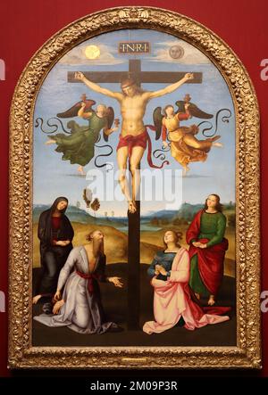 Mond Crucifixion vom italienischen Renaissance-Maler Raphael in der National Gallery, London, Großbritannien Stockfoto