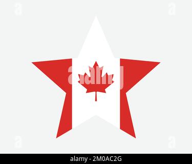 Kanadische Sternenflagge. Kanadische Sternform. Symbol für länderspezifisches Banner Symbol Vektor 2D flache Druckvorlagen Grafik Stock Vektor