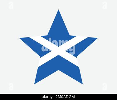 Schottland-Sternenflagge. Schottische Sternform. Schottische Straße Andrew's Cross The Saltire UK United Kingdom Country National Banner Symbol Vector Illust Stock Vektor