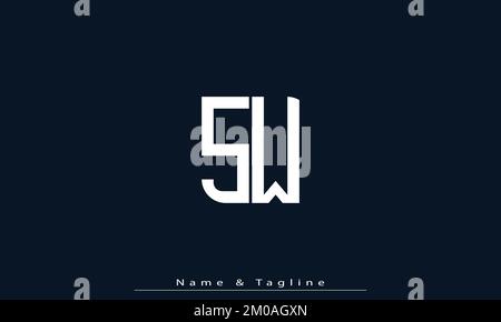 Alphabet Buchstaben Initialen Monogramm Logo SW , WS Stock Vektor