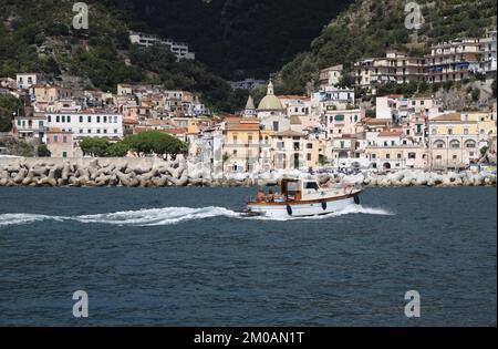 Die Stadt Cetara an der Amalfiküste, Italien Stockfoto