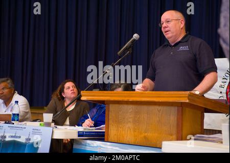 Büro der Verwaltungsrätin (Lisa P. Jackson) - Cocodrie, Louisiana und Oil Disaster Meeting in Dulac, Louisiana (BP-Ölpest) - USEPA-Foto von Eric Vance, Environmental Protection Agency Stockfoto