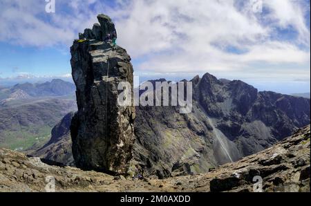 Kletterer auf Sgurr Dearg Stockfoto