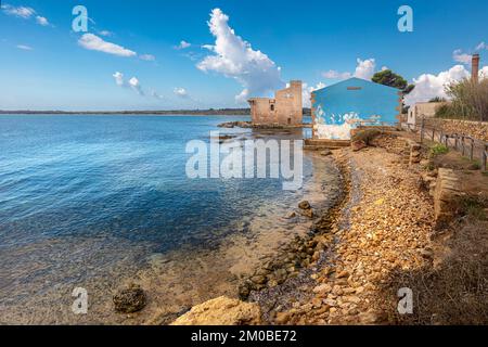 Lage vendicari la tonnara auf der Insel Sizilien. Italien Stockfoto