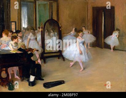 Entgasen. Gemälde mit dem Titel „The Dancing Class“ von Edgar Degas (1834-1917), Öl auf der Platte, c. 1870 Stockfoto