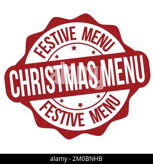 Weihnachts-Menü Grunge Stempel auf weißem Hintergrund, Vektor-illustration Stock Vektor