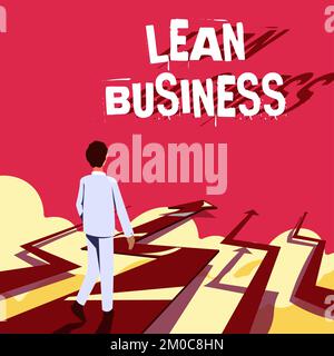 Handschriftlicher Text Lean Business. Wort für Verbesserung der Abfallminimierung ohne Einbußen bei der Produktivität Stockfoto