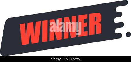 Gewinnerbanner. Modernes geschwungenes Etikett. Stock Vektor