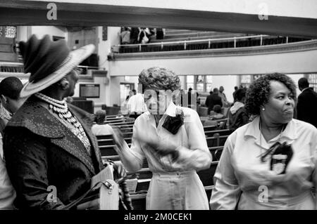 Sonntagmorgen Messe in der Abessinian Baptist Church in Harlem uptown New York City Stockfoto