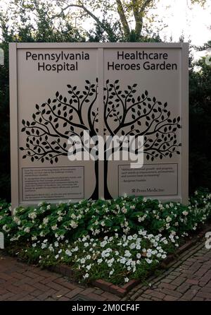 Das Hauptgebäude des Pennsylvania Hospital befindet sich im Zentrum von Philadelphia und ist Teil des University of Pennsylvania Health System, PA Stockfoto