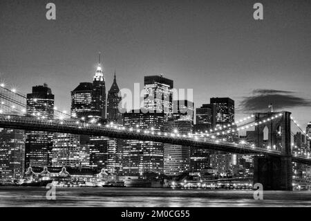 Klassisches Bild der Brooklyn Bridge in New York City, USA Stockfoto