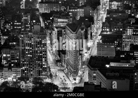 Unvergleichlicher Blick auf das Flatiron-Gebäude. Manhattan, New York, USA Stockfoto
