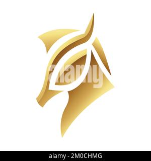 Golden Glossy Abstract Horse auf weißem Hintergrund Stock Vektor