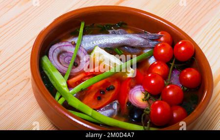 Fishersuppe vom Wittling Stockfoto