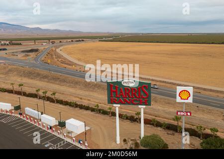 Harris Ranch Eingangsschild. Stockfoto