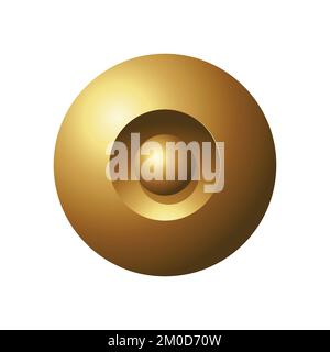 Goldene, glänzende Kugeln auf weißem Hintergrund Stock Vektor