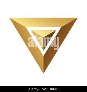 Goldene Dreiecke auf weißem Hintergrund Stock Vektor