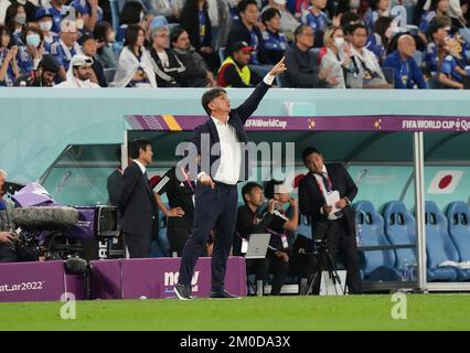 5.. Dezember 2022, Al Janoub Stadium, Doha, QAT, Fußballweltmeisterschaft FIFA 2022, Runde 16, Japan gegen Kroatien, auf dem Bild von Kroatiens Trainer Zlatko Dalic Stockfoto