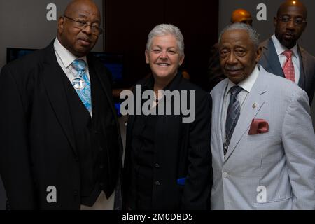 Büro des Administrators - Virginia - Administrator Gina McCarthy spricht an der Handelskammer Hampton Roads, Old Dominion University Idea Fusion und zum 100.. Jahrestag der Ministerkonferenz an der Hampton University, Environmental Protection Agency Stockfoto