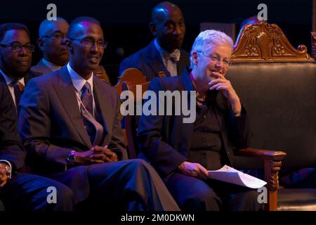 Büro des Administrators - Virginia - Administrator Gina McCarthy spricht an der Handelskammer Hampton Roads, Old Dominion University Idea Fusion und zum 100.. Jahrestag der Ministerkonferenz an der Hampton University, Environmental Protection Agency Stockfoto