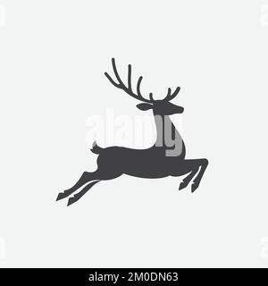 Weihnachtliches Rentier-Design. Symbol für Raindeer. Weihnachtskarte. Vektordarstellung Stock Vektor