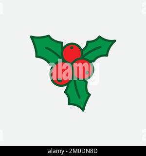 Heilige-Beere-Ikone. Weihnachtsbeeren-Design. beerensymbol. Vektordarstellung Stock Vektor
