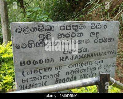 Die Holzbrücke von Bogoda wurde im 16.. Jahrhundert während der Dambadeniya-Ära erbaut. Dies soll die älteste noch existierende Holzbrücke in Sri Lanka sein. Stockfoto