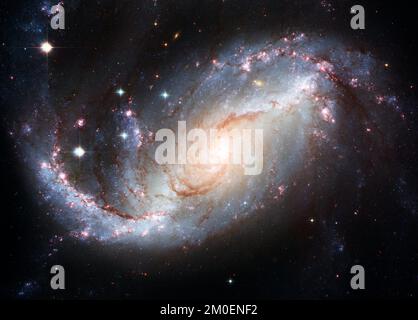 Blick auf die Barred Spiral Galaxy NGC 1672 Stockfoto