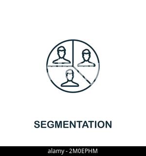 Segmentierungssymbol. Monochromes, einfaches Kundenbeziehungssymbol für Vorlagen, Webdesign und Infografiken Stock Vektor