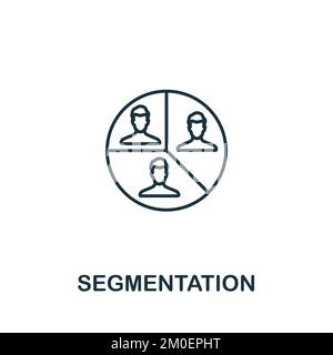 Segmentierungssymbol. Monochromes, einfaches Kundenbeziehungssymbol für Vorlagen, Webdesign und Infografiken Stock Vektor