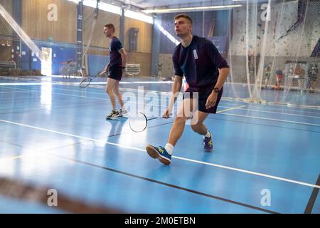 Frankreich, Bretagne, Coetquidan, Guer auf 2021-09-23. Bericht über die Ausbildung der Militärschule InterArms in Saint-Cyr Coetquidan in Morbihan. Das EM Stockfoto