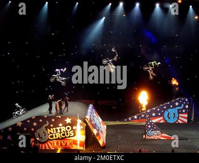 Vorstellung des Nitro Circus im Gelredome - Arnheim 2012 Holland. Vvbvanbree Fotografie. Stockfoto