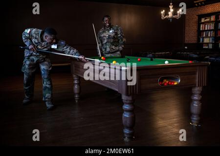Frankreich, Bretagne, Coetquidan, Guer auf 2021-03-24. Bericht über die Ausbildung der Militärschule InterArms in Saint-Cyr Coetquidan in Morbihan. Das EM Stockfoto