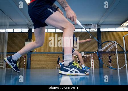 Frankreich, Bretagne, Coetquidan, Guer auf 2021-09-23. Bericht über die Ausbildung der Militärschule InterArms in Saint-Cyr Coetquidan in Morbihan. Das EM Stockfoto