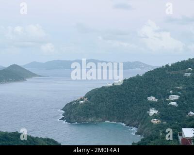 Der Coki Point Beach auf den Amerikanischen Jungferninseln aus der Vogelperspektive Stockfoto