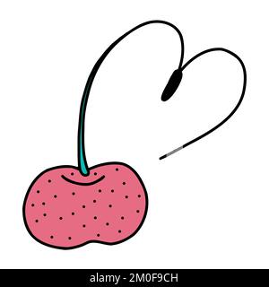 Kirsche in Form eines Herzens. Icon-Design. Vektordarstellung. Stock Vektor