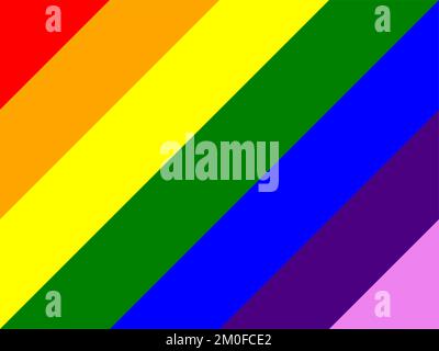 Diagonale Farbskala für Regenbogen oder Spektrum mit sieben Farben (Rot, Orange, Gelb, Grün, Blau, Indigo, Violet). Vektorbild. Stock Vektor