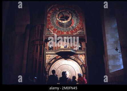 Die Kathedrale in Lund, Schweden. "Horologium Mirabile Lundense". Stockfoto