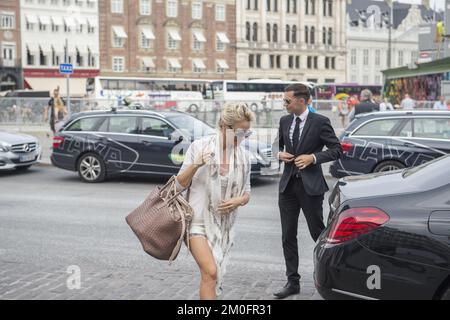 Pamela Anderson und ihr ehemaliger Ehemann Rick Salomon sind in Kopenhagen, Dänemark, unterwegs. Stockfoto