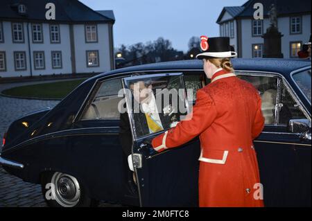 Staatliches Bankett im Fredensborg-Palast, begleitet von Kronprinz Frederik und Kronprinzessin Mary Stockfoto